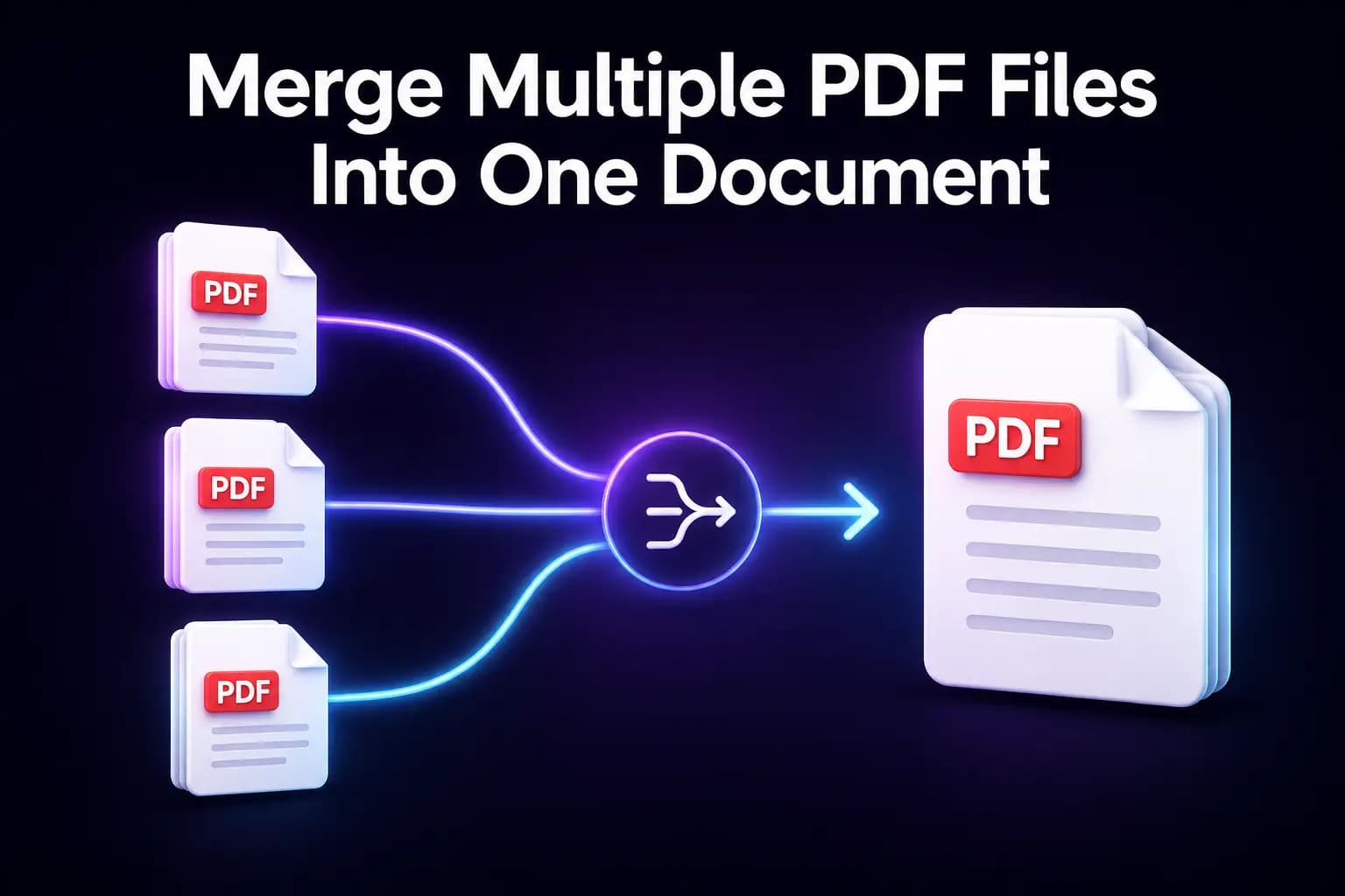 Four separate PDF attachments replaced by a single combined document