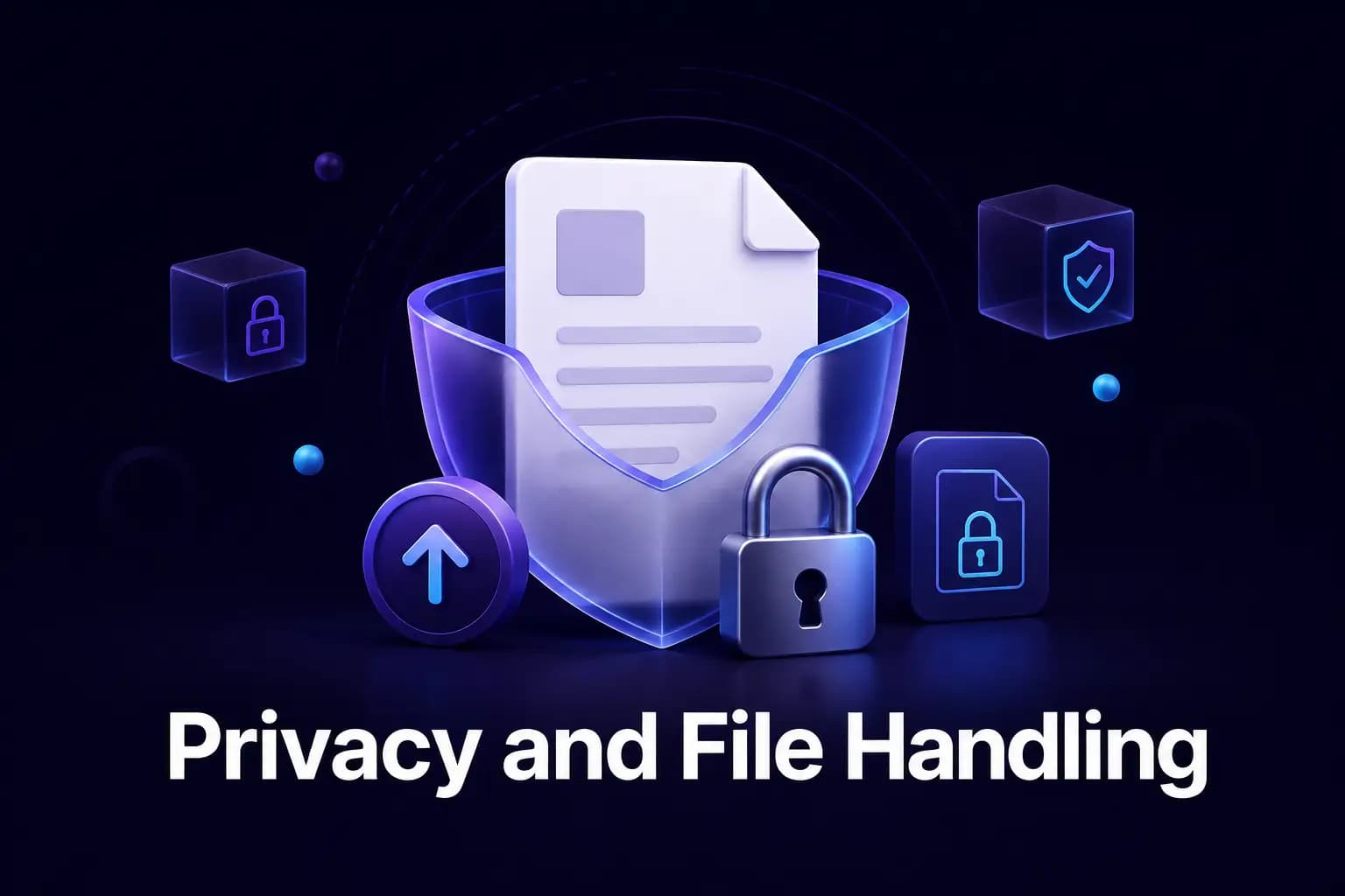 A Word document held behind a shield to represent careful file handling