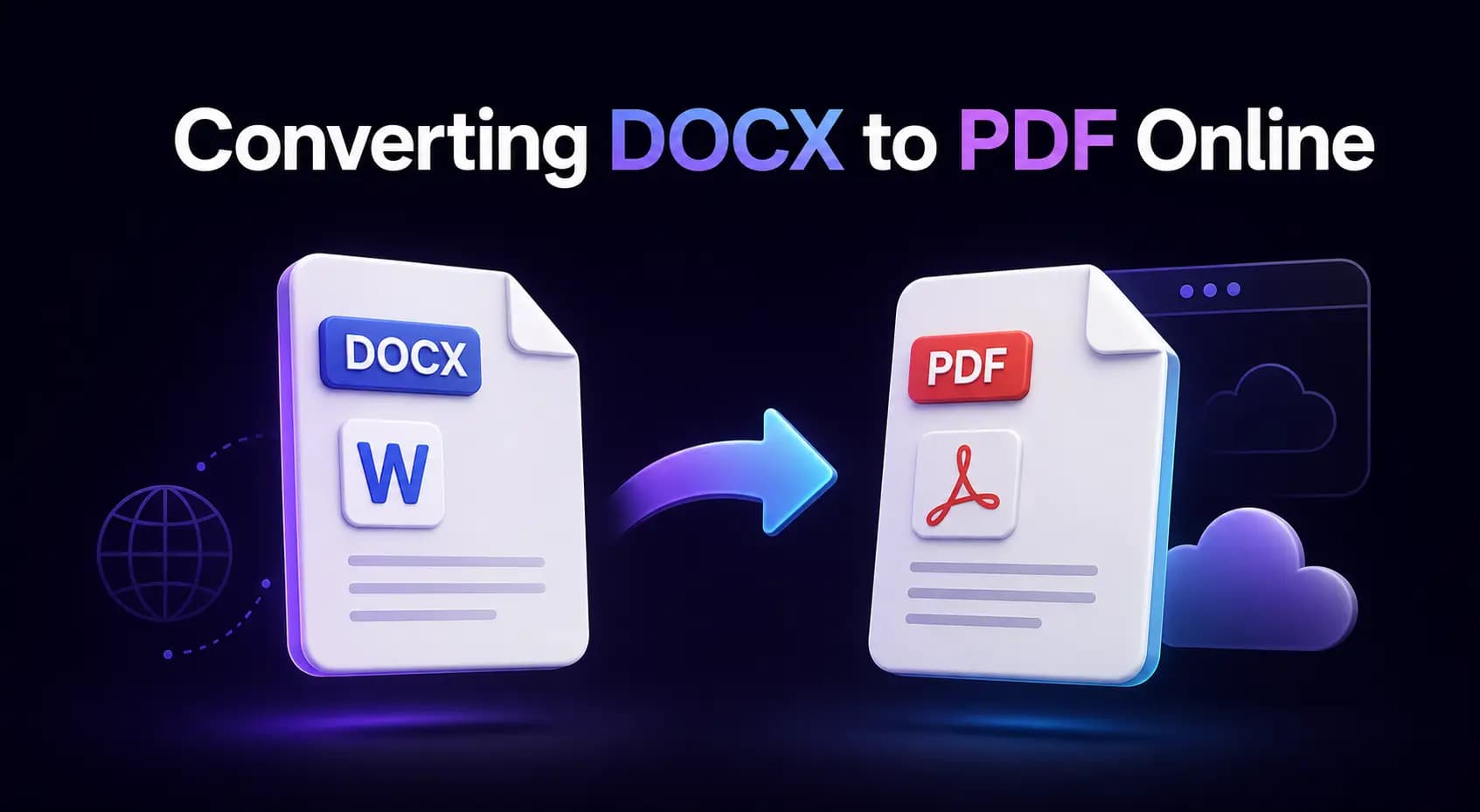 From DOCX to PDF A Word document page beside the PDF page it becomes after conversion