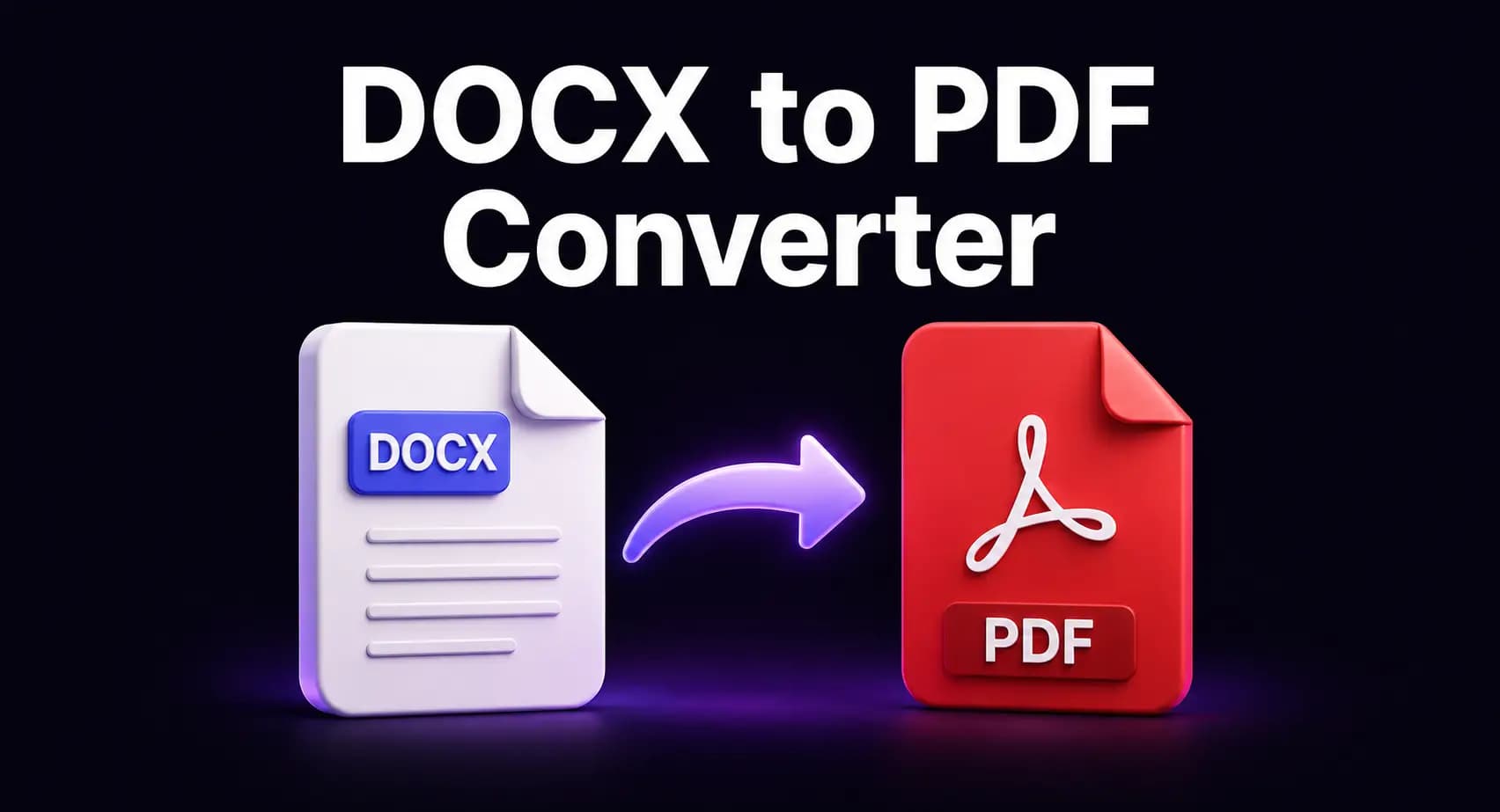 DOCX document converted to PDF A Word DOCX document turning into a finished PDF page inside a browser panel